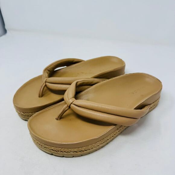 Vince Tan Leather Platform Flip Flop Sandals Women’s Size 7.5 - Picture 12 of 12